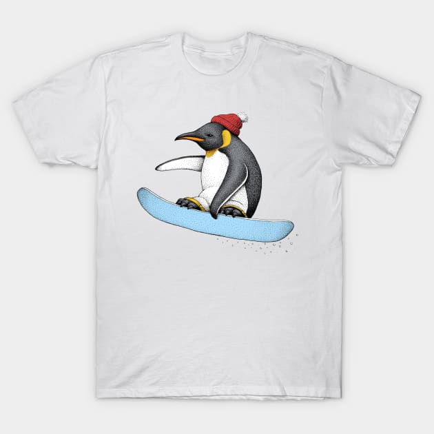 Flying Penguin (Color Version) T-Shirt by HabbyArt